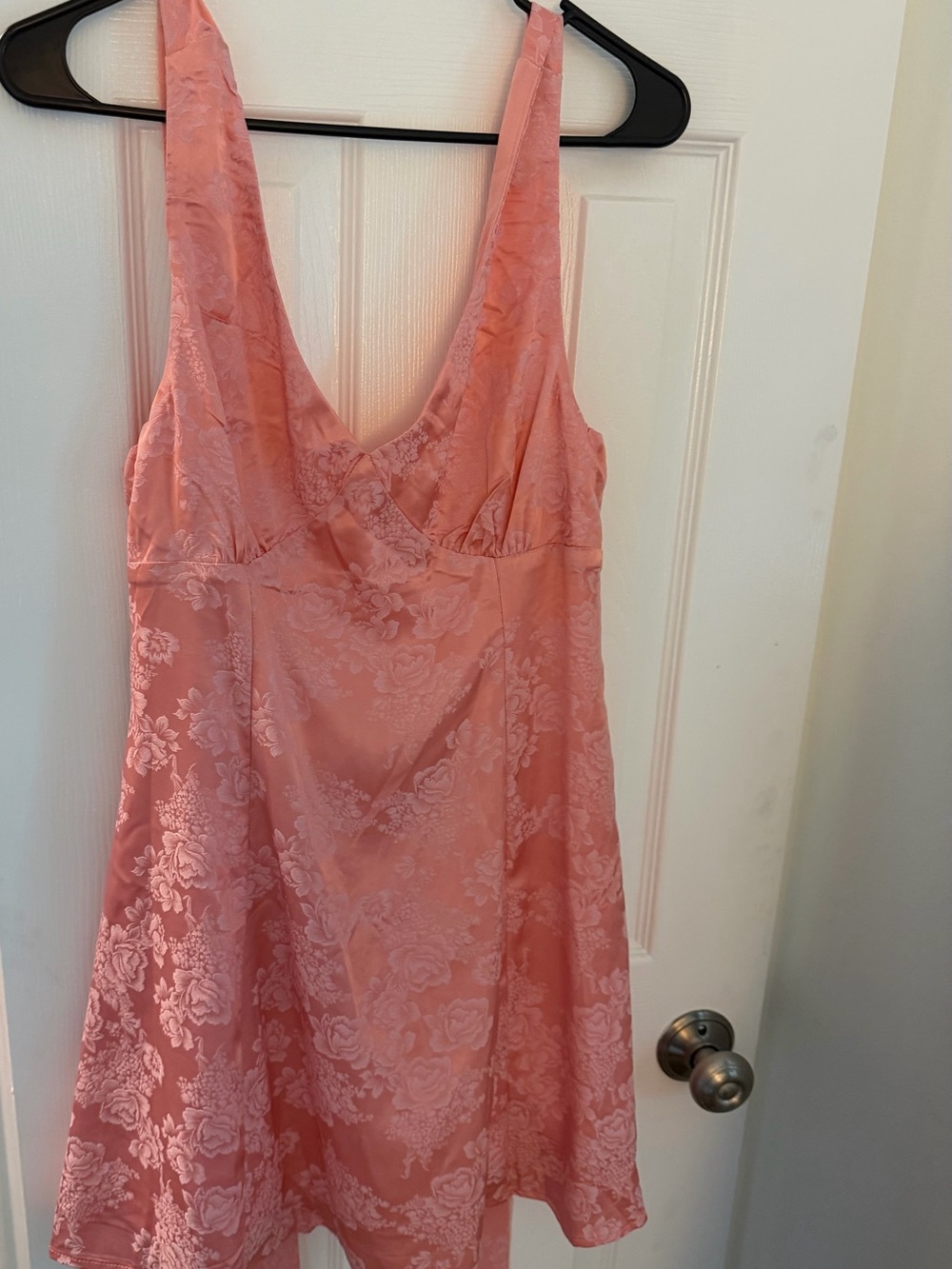 Altar'd State Pink Floral Jacquard Slip Dress